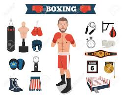 Shop online for boxing equipment in dubai, uae at sun & sand sports. Male Boxer With Boxing Equipment Tools Royalty Free Cliparts Vectors And Stock Illustration Image 121417409