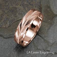 Rose Gold Wedding Band Grooved Milgrained Faceted Ring Mens Etsy Gold Wedding Band Rose Gold Mens Wedding Band Yellow Gold Wedding Band