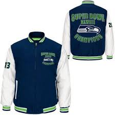 Seattle Seahawks Super Bowl Xlviii Champions Cotton Canvas Jacket College Navy Seahawks Super Bowl Seattle Seahawks Seahawks