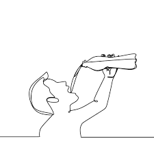 Learn how to draw a funny cartoon step by step. One Line Drawing Of A Minimalist Design Of Someone Who Is Drinking Thirst Human Cartoon Png And Vector With Transparent Background For Free Download