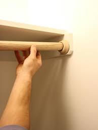 Superslide® shelving and hardware allows hangers to slide freely on both fixed mount and shelftrack&#8482; How To Hang A Closet Rod How Tos Diy