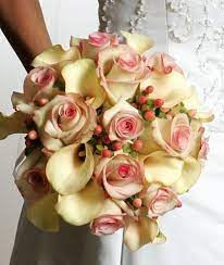See more ideas about wedding bouquets, wedding flowers, bridal bouquet. Soft Pale Blush Bi Color Roses Callas And Hypericum Berries Very Romantic Bridal Bouquet Wedding Bouquets Bridesmaid Flowers