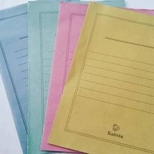 Stopmap kertas Folio biasa hijau/biru/merah muda