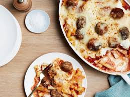 Baked Ziti With Meatballs Recipe Baked Ziti With Meatballs Baked Ziti Food Network Recipes