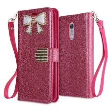 Details about men's leather belt pouch card holder clip purse case for lg stylo 4/5/5x/5v/6. Lg Stylo 5 Sparkle Wallet Case With Diamond Butterfly Design