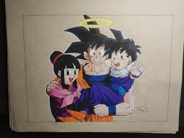 Große auswahl an dragonball z figuren goku. My Drawing Of Goku Chichi And Gohan Prismacolor Pencils On Strathmore Toned Tan Paper Dbz