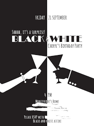 Black And White Party Invitations Black And White Invitation White Party Theme Black And White Theme Black And White