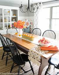 Find the most elegant dining room chairs and benches that will make family and friends alike feel like royalty when sitting at your table. Pretty Fall Home Tour Four Generations One Roof Dining Room Decor Dining Room Inspiration Home Kitchens