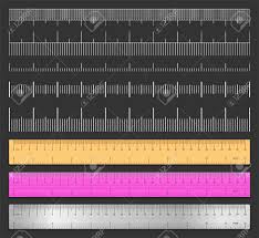 Realistic Tape Rulers And Scale Measure Set Isolated On Black