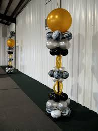 Black And Gold Balloon Arch Silver Black Gold Balloon Column Balloon Column Balloon Decor Balloon Black Column Silver Black And Gold Balloons Balloon Columns Gold Balloons