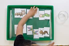 Early toddlers can still benefit from using chunky wooden puzzles and then this sequencing puzzle is great for learning to put things in order (first, second, last) and expanding language. Insect Theme Printable Puzzles Fun With Mama
