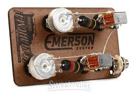 This kit contains everything you need to build your guitar. Emerson Custom Prewire Kit For Gibson Les Paul Guitars Long Shaft With Push Pull Sweetwater