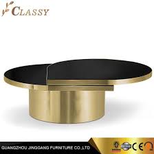 Round tables are easy to move around while square tables pair well with sectionals. High Quality Coffee Table Black Glass Top With Metal Stainless Steel Legs China Tables Living Room Furniture Made In China Com