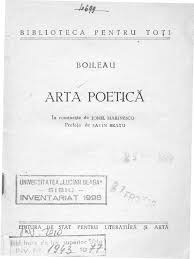 Poezia „cuvant publicata in volumul „carticica de seara poate fi considerata o arta poetica in care poetul defineste cu mijloacele literaturii, una din temele creatiei sale. Boileau Arta Poetica