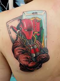 Black And Red Batman Tattoo Red Hood Jason Todd Batman Dc Comics Tattoo By Steve Rieck From Las Vegas Nv Comic Tattoo Red Hood Jason Todd Red Hood