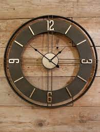 wandklok open antique zwart brons metaal o 80 cm x 3 5 cm in 2020 wandklok klok brons