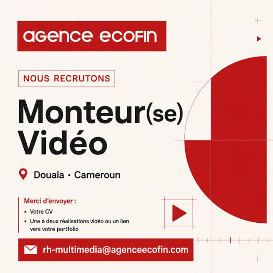 Recrutement Monteur(se) Vidéo - Agence Ecofin