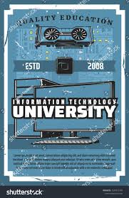 Information Technology Education Retro Vector Poster It Education Digital Electronic Networks Co Educational Technology Information Technology Retro Vector