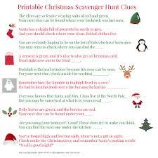 Birthday Present Scavenger Hunt For Adults Printable Christmas Scavenger Hunt Clues For Present Finding Fun Christmas Scavenger Hunt Christmas Printables Scavenger Hunt Clues