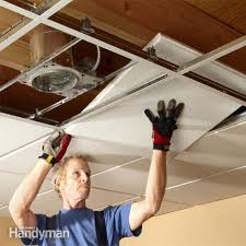 Drop Ceiling Installation Tips How To Install Drop Ceiling Tiles Dropped Ceiling Install Drop Ceiling Drop Ceiling Tiles