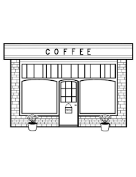 Coffee Shop Coloring Page Etsy In 2021 Shop Decoration Coffee Shop Shop Illustration