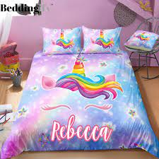 personalized galaxy unicorn lash bedding set 3d bedding sets bedding set unicorn bed set