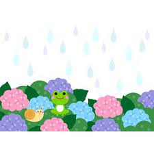 フリーイラスト ベクター画像 ai 背景 梅雨 6月 雨 植物 花 紫陽花 アジサイ 蛙 カエル カタツムリ 紫陽花 イラスト あじさい イラスト カエル イラスト