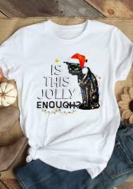 Black Cat Is This Jolly Enough Lights T Shirt Tee White In 2020 Shirts Tee Shirts Home T Shirts