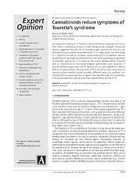 Pdf Cannabinoids Reduce Symptoms Of Tourette S Syndrome