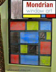 Mondrian For Kids Stained Glass Window Art Stain Glass Window Art Glass Window Art Window Art