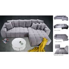 Big sofa l form günstig. Ecksofa Hellgrau Recamiere Rechts Sitztiefenverstellung Ecksofa Kunstleder Couch Recamiere