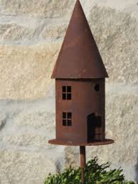 Edelrost Vogelhaus Dekoration Garten Vogelfutterstelle Hauschen Windlicht Dekoration Edelrost Vogelhaus