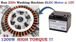220v 6 Amp Brushless Dc Motor Runs At Just 12v Dc 1200 Watt Bldc Washing Machine Motor High Torque Youtube Washing Machine Motor Diy Cnc Router Free Energy