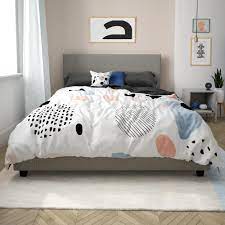 Shop for upholstered storage bed at bed bath & beyond. Mainstays Upholstered Platform Bed Full Size Frame Grey Linen Walmart Com Walmart Com