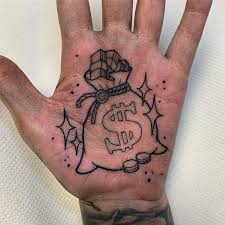 Heart tattoos bring luck in the loveliest way possible, and can invite a successful love life. Luke A Ashley On Instagram Money Bag For Sabrinasawyerstattoos Done Back In September At Southci Money Bag Tattoo Hand Palm Tattoos Cool Chest Tattoos
