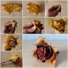 Easy Diy Fall Leaf Roses Roses Made From Fall Leaves Diy Fall Autumn Leaves Craft Fall Crafts Diy