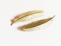Gold Feather Hair Pins Kanatlar Taki Tuy