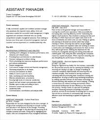 Sample job description for sales assistant cv. Free 10 Sample Assistant Manager Resume Templates In Pdf