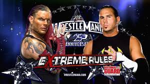 Jeff hardy forces his brother matt to say i quit by strapping him to a table. Jeff Hardy Vs Matt Hardy Wrestlemania 25 Wwematchgraphics