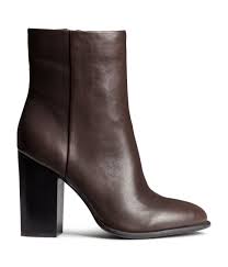 Black Ankle Boots With Brown Heel Dark Brown Ankle Boots With High Heels Side Zip And Premium Quality Leather H M Shoes With Images Dark Brown Leather Boots Brown Ankle Boots Dark Brown Ankle Boots