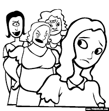 A family at the temple. One Eye Two Eyes Three Eyes Online Coloring Page