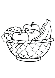 Easter basket coloring page for preschoolers: Coloring Pages Grapes In Basket Coloring Page