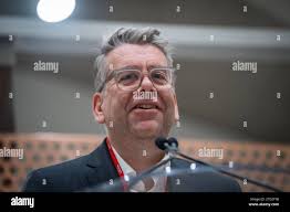 Vancouver Art Gallery CEO & Executive Director, Anthony Kiendl, speaks at a  news conference for a new exhibit showcasing the difference between pieces  of J.E.H MacDonald and unknown artwork at the Vancouver