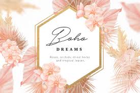 Download Boho Dreams Frames Watercolor Flowers Graphic By Drawbbit Creative Fabrica