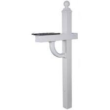 Call our customer service at: Gibraltar Mailboxes Arden Inground Mailbox Post Kit In White 89 Home Depot Architectural Mailboxes Mailbox Post Post Mount