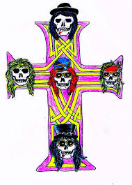 Memorial banners and cross tattoo on leg. Axl S Cross Tattoo By Mrs Axl Rose On Deviantart