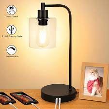 After installing the touch device, dimming or opening lamp can not be allowed on power cord. Amazon Com Industrial Touch Control Table Lamp Dual Usb Charging Ports 3 Way Dimmable Vintage Bedside Nightstand Lamp Glass Shade Desk Reading Lamp For Farmhouse Bedroom Living Room Led Edison Bulb Included Home