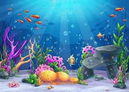 Kate Underwater World Mermaid Scene Backdrops For Photography Fish Background Cartoon Illustration Beautiful Sea Creatures