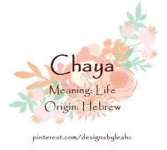 Baby Girl Name Chaya Meaning Life Origin Hebrew Www Pinterest Com Designsbyleahc Chay Baby Names And Meanings German Baby Names Welsh Baby Names
