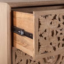 Haveli Hand Carved Mango Wood 6 Drawer Dresser Overstock 12833471